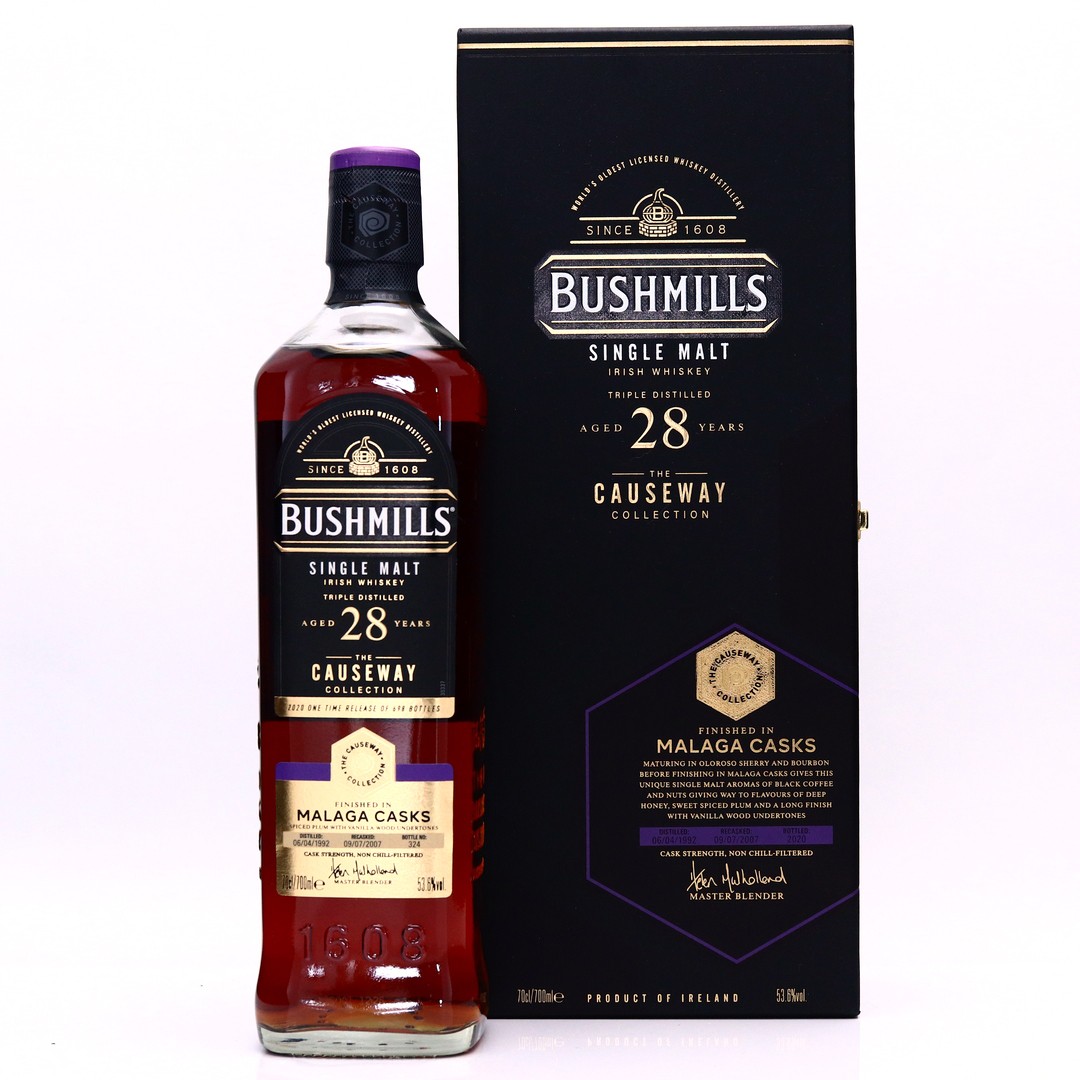 Bushmills The Rare Casks Limited Release No1 28 Year Old Irish Whisky, The first 28-Year-Old release of Single Malt Cognac Cask Whiskey.