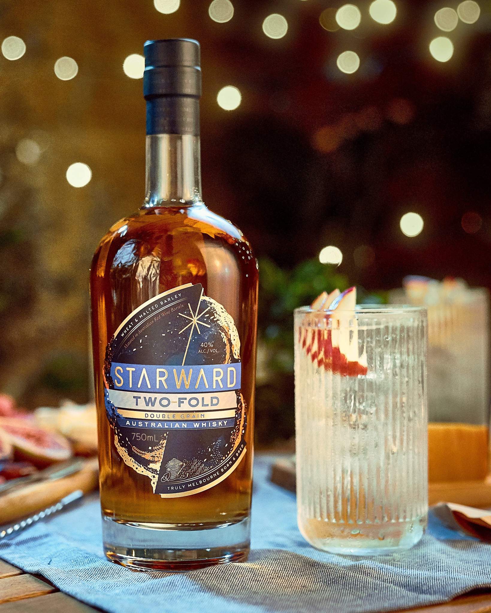 Starward Two Fold Double Grain Australian Whiskey, A union of Australia’s two most quintessential grains; Wheat and Malted Barley.