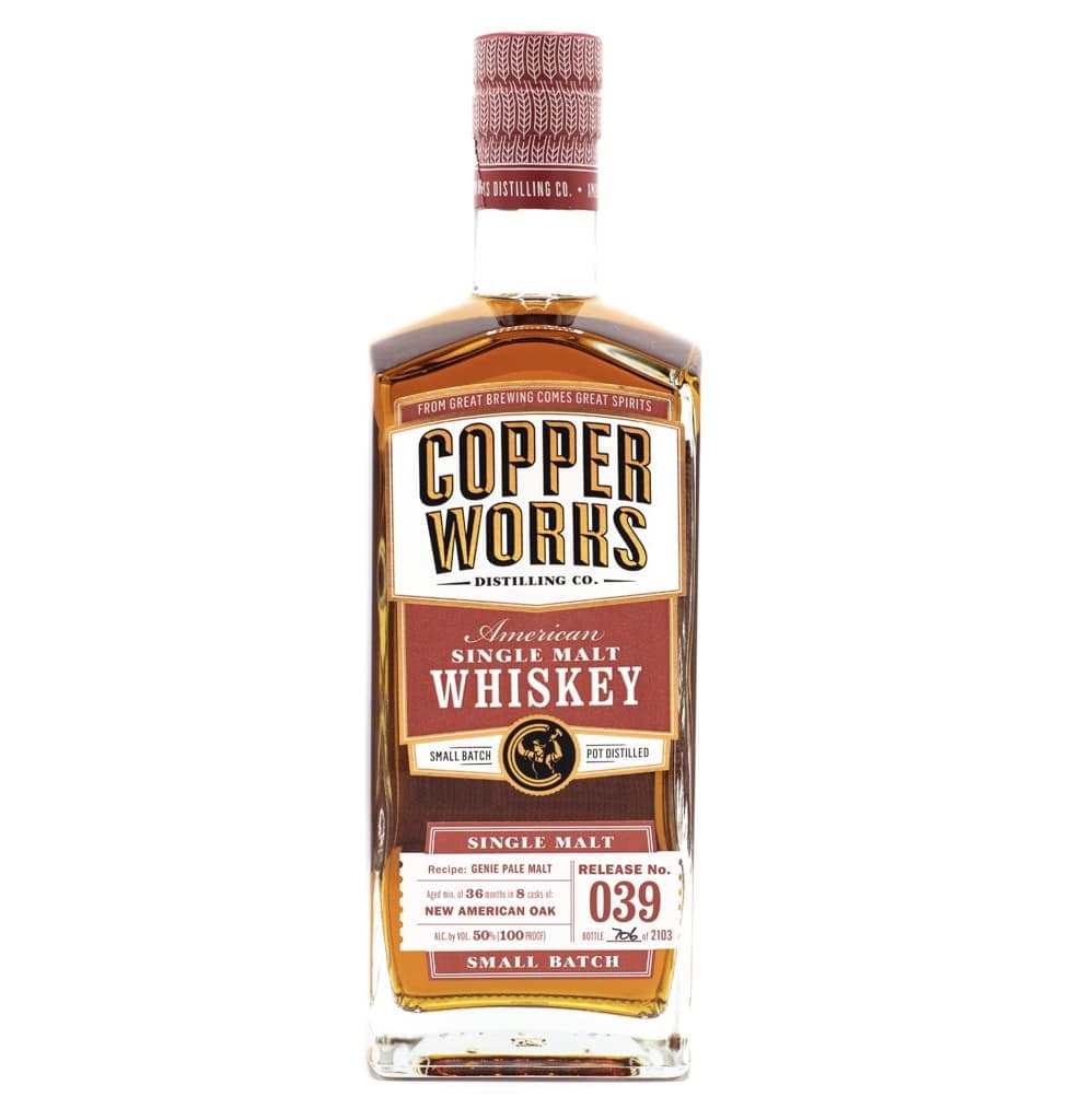 Copperworks American Single Malt Whiskey Release 039 (750ml), Copperworks Single Malt Whiskey in the US, copperworks canton.