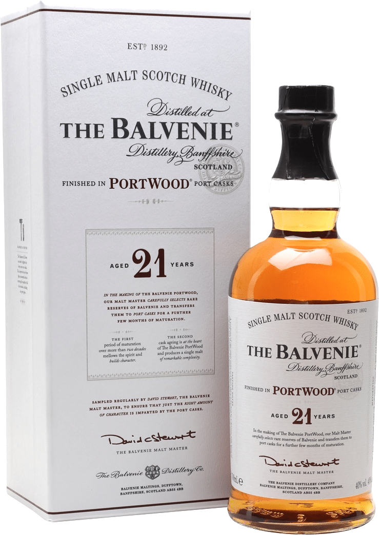 Balvenie 21 Year Old Portwood 750ml - The Balvenie Cask treatments highlights the breadth and richness of our honeyed house style.