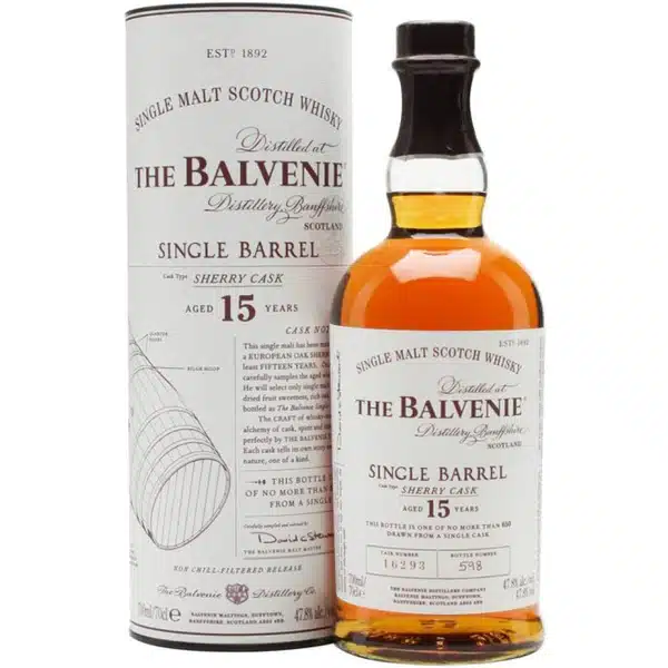 Balvenie 15 Year Old Single Barrel 750ml - The Balvenie Scotch Single Malt 15 Year Sherry Cask, balvenie 15 year madeira cask.